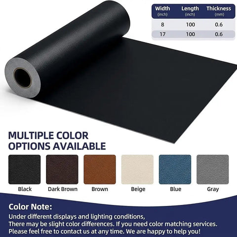 Heavy Duty Black Leather Repair Tape For Couch And Sofa Restoration Delivers No Sweat Diy Fixes displayed on a roll.