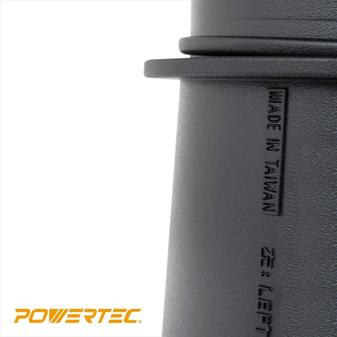 Close-up of Left Hand Thread Quick Connect Coupler For 4 Inch Dust Collection Hose showing side details and logo.