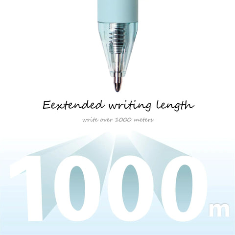 Ballpoint pen tip with 1.0mm size, extended writing claim over 1000 meters, for Bulk 50 Pack Ballpoint Pens With 1.0mm Tip For Smooth Quick Dry Black Ink No Smear Writing Comfortable Grip Ideal Office Supplies And Teacher Appreciation Gifts Sky Blue Barrel