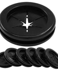Six Pack 1 Inch Inner Diameter And 1 1/4 Inch Drill Hole Rubber Grommets Double Sided Firewall Hole Plugs shown in black flexible rubber