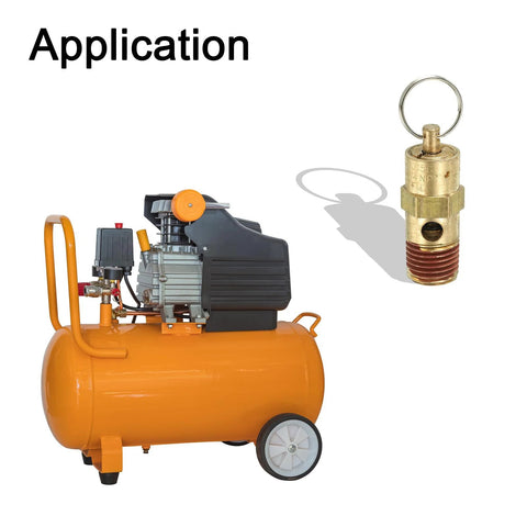 PATIKIL 1/4 in NPT safety valve for air compressors, brass body with ring, 165 PSI set pressure