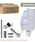 Vertical Axis Wind Turbine Kit 14000W Home Power System components and accessories displayed