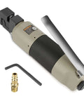 Heavy Duty Pneumatic Sheet Metal Punch Tool Kit with US Connector and accessories, shown with allen key and connector