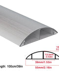 Rock Solid Aviation Aluminum Floor Cable Cover With Dual Channel Wire Routing Design And Slick Brushed Finish Heavy Cord Protector 100cm length and detailed dimensions.