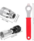 Crank Extractor Tool Set For Bikes With 16mm Spanner And 20 Tooth Bottom Bracket Remover 3 Piece includes spanner and two removers