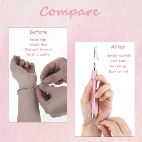 Comparison of using Stainless Steel Jewelry Helper Tool For Quick Wearing And Dismantling Self Serve For Bracelets