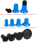 Industrial Single-Layer Vacuum Sucker For PE Film Bag Opening With F18 22 26 F33 Series Suction Nozzle Yx Pneumatic Pads Red Wine Color For Letter Manipulator Automation - blue and black suction nozzles in various sizes.