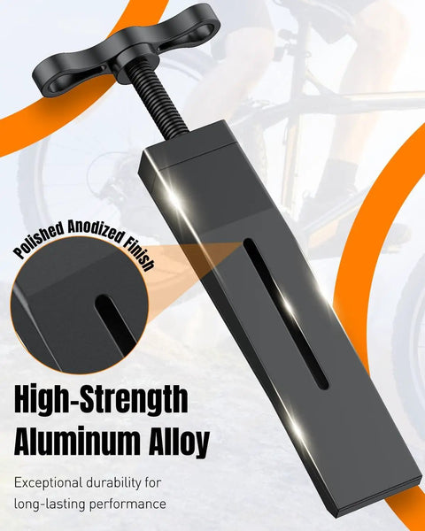 Close-up of a Bike Disc Brake Pad Spreader Tool for Hydraulic Calipers, made of high-strength aluminum alloy with polished anodized finish.