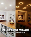 12 Pack 6 Inch 5Cct Recessed Led Lights Serving A Smooth Amber Night Halo Packing 1080 Lumens illuminating kitchen with adjustable brightness.
