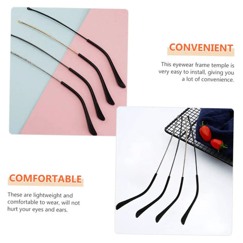 Replacement Metal Eyeglass Frame Temples and Sunglasses Arms Kit for Quick Repair and Enhanced Durability 5 Pairs shown on table