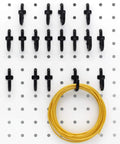 Pegboard Hooks Kit 100 Pack J Hooks Assortment Black No Split Barbs Snag Free Smooth System Protects Pegboard Holes