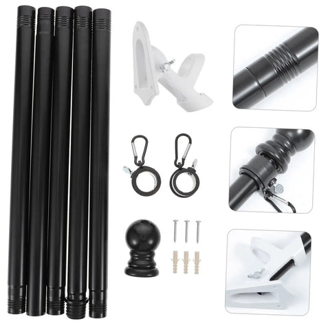 Flagpole Kit With Bracket For Outdoor Gardens Patios And Backyards, Durable Stainless Steel Flag Pole Stand With 360 Degree Rotating Rings, Easy Flag Removal And Weather Ready Display