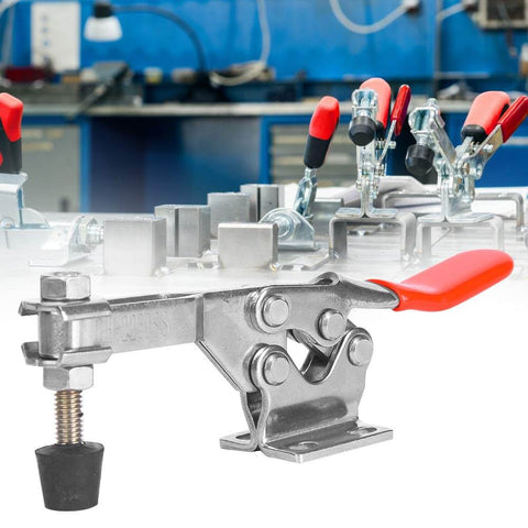 Beefy Rock Solid Heavy Duty Horizontal Toggle Clamp With 280Kg Holding Power, SUS304 Stainless Steel Welding Fixture