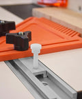 Flat Out Solid Featherboard Locking Kit Featuring Heavy Duty Anodized Aluminum Miter T Bars for secure workholding on a table saw.