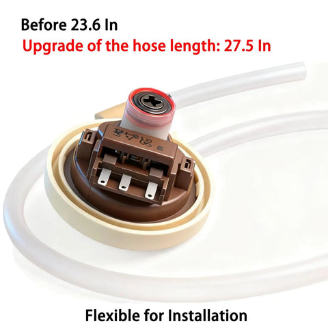 Washer Pressure Switch And Water Level Sensor Replacement For Samsung And LG Washers with 27.5-inch hose upgrade