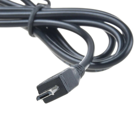 Close-up of 5V Micro USB AC Charger For FlightScope Mevo Golf Launch Monitor Portable Power Supply Cord connector detail.