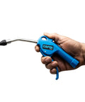 5 Inch Air Blow Gun with Rubber Tip for Quick Drying and Debris Clearing, grippy ergonomic handle, easy lever, blue finish