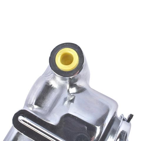 Close-up of 7 Inch Chrome Brake Booster And Master Cylinder Replacement Kit With Disc Drum Valve For Chevy Bel Air 1955 1956 1957