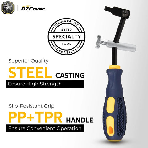 Universal Shaft Seal Puller Kit For Camshaft And Crankshaft Seals With Hook Tool, steel construction, slip-resistant handle.