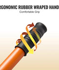 Close-up of the ergonomic rubber grip on a Heavy Duty Cant Hook Log Lifter With Adjustable Steel Hook And Rubber Grip For Easy Timber Handling 46.5 Inch Timber Jack For Lifting Logs Up To 32 Inch Diameter In Forestry And Sawmill Work