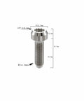 Beefed-Up Ultra Light Titanium Bolt M7x24.5mm With 1.0mm Pitch And 12 Point Spline Socket Forged Head For BBS Wheel Mods Gr5 Ti