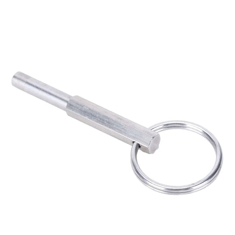 Oval Head Bit Key Stainless Steel Coffee Machine Repair Tool With Gaskets shown from side angle on white background