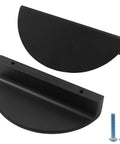 Black Solid Aluminum Half Moon Cabinet Pulls Set Of Four Semicircle Drawer Pulls with screws, durable rust resistant for wet areas.