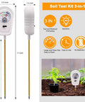 Three In One Soil Test Kit For Moisture PH And Fertility With Easy To Read Readouts For Garden Lawn Farm Use Indoors Or Outdoors Snow Glow White