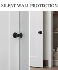 Easy Install No Drill Silicone Door Stopper Bumpers With Soft Cushions on an interior door preventing wall dents, 3 Pack shown.