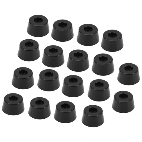 Non Slip Furniture Feet Pads Set For Chairs And Tables, 18-piece black rubber floor protection mats, top view