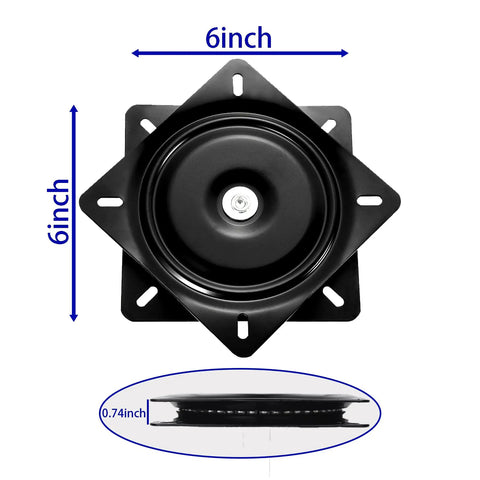Top view of 2 Pack 6 Inch Heavy Duty Swivel Plate with Solid Ball Bearing Ring and Full Ball Design for 360 Degree Rotation