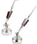 Two Pack Third Hand Tweezers With Straight And Curved Tips, Cross-Locking Clamps And 360 Degree Rotating Base on white background