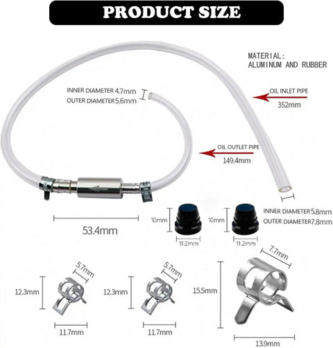 Two Piece Brake Bleeder Hose Kit With One Way Check Valve For Cars And Motorcycles DIY Friendly Bleeder Tool with hose dimensions