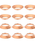 Premium Copper Flare Gasket Set Twelve Piece Hardware Kit For Sae 45 Degree Fittings Multi Size Tubing Plumbing Seal, showcasing twelve copper gaskets.