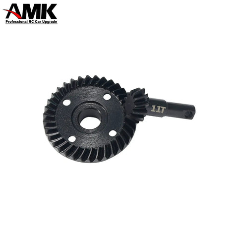 Beefed Up Bevel Gear Overdrive And Underdrive Axle Set For One Tenth RC Crawlers, 11T To 34T Helical Differential Gears Ring Pinion