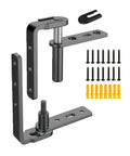 Top Shelf Heavy Duty 304 Stainless Steel Double Swing Door Hinges with mounting screws and dowels for 16mm doors.