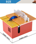 Compact 360W Table Saw For Hobby Woodworking With Adjustable Blade Height 0 To 1.34 Inches Push Table Included