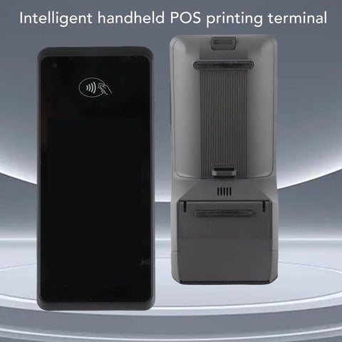 Android 11 5.0 Inch Touch Screen Handheld Barcode Scanner with 4G LTE 5G WiFi NFC Bluetooth 5.0, front and back view