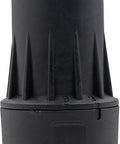 Front view of DWV9000 universal quick multi-function connector, black plastic, 1-1/4 in hose adapter.