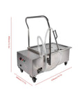Heavy Duty Commercial Fryer Filter Machine For Restaurant 55L Oil Strainer with stainless steel frame and hoses, dimensions 830x400x800mm.