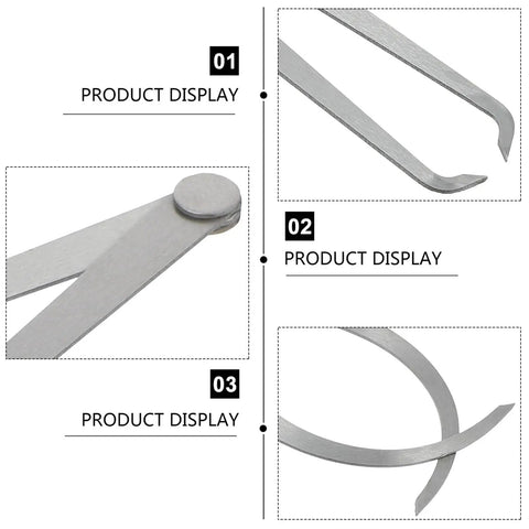 Two Piece Steel Firm Joint Calipers Set For Modeling And Carving, close-up details of precision inside and outside calipers