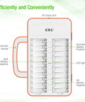 40 Slot Battery Charger For AA And AAA Rechargeable Batteries NiMH NiCd Charges 40 Batteries At Once With Handy Handle Design