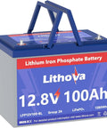12V 100Ah LiFePO4 Battery With 100A BMS, 1280Wh, Up To 15000 Deep Cycles, Group 24 Size, Lead Acid Replacement, blue casing