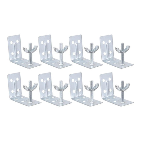 Eight Pack Iron L Shaped Curtain Brackets With Wingnuts Adjustable Wall Mounts For Curtains Home Decor Easy Install No Fuss Heavy Duty Load Bearing