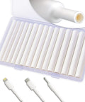 Heat Shrink Tubing Kit For Diy Cable Repair With Adhesive Lined White Tubing Shrink Ratio 3 To 1 Sizes 1/4 Inch 5/16 Inch 3/8 Inch Waterproof Wire Protector For Phone Cables And Electrical Wiring in a clear plastic case with assorted tubing on display.
