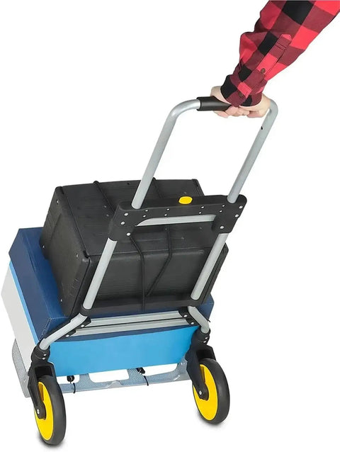 Heavy Duty Folding Hand Truck With Telescoping Handle And 264 Lb Load Capacity, Rugged Trolley Cart For Easy Moves Of Boxes, Appliances, And Bulk Supplies At Home Or On The Job, with box