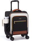 Underseat Carry On Luggage Airline Approved 14 Inch Softside Spinner Suitcase With Wheels Lightweight Weekender TSA Lock Go To Travel Bag