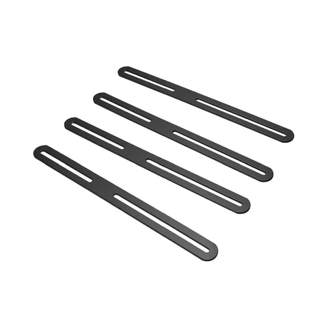 Adjustable Flat Mending Plate Set 4 Pack Stainless Steel Slotted Furniture Repair Brackets for Wood Shelves Tables Chairs Black