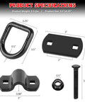 Heavy Duty Bolt On Forged D Ring Tie Down Anchors Tough As Nails With 12,000 Pound Break Strength For Trailers Trucks And Cargo Tie Downs Pack Of 4 Black Easy Install No Welding Required components and specifications
