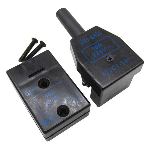 Top Shelf Replacement Plug Set For Eastman Bluestreak And Brute Six Two Seven Industrial Cloth Cutting Machines Black Heavy Duty power plugs with screws.